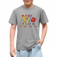 thumbnail image 4 of Juslio Girl Letter Pattern Shirts Comfortable Breathable Crew Neck, Casual Short Sleeved Tops T Shirts Sizes 2-18, 4 of 9