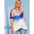 thumbnail image 4 of Pintura de salpicadura impresa hombro abierto más tamaño superior Rosegal  Camisetas tallas grandes, 4 of 5