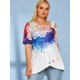 thumbnail image 4 of Pintura de salpicadura impresa hombro abierto más tamaño superior Rosegal  Camisetas tallas grandes, 4 of 5