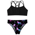 thumbnail image 3 of YONGHS Girls' Beach Sport 2-Piece Bikini Set Swimsuit Crop Top with Swim Briefs Bathing Suit Night Pegasus 6, 3 of 6