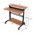 thumbnail image 5 of Stand Up Desk Store Rolling Adjustable Height Two Tier Standing Desk Computer Workstation (Black Frame/Teak Top, 40" Wide), 5 of 5
