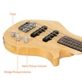 thumbnail image 4 of 4 Strings 36in Small Scale GW101 Electric Bass Guitar Kit with Split Single-coil Pickup, Carry Bag, Strap, Plectrum, Wrench Tool (Natural), 4 of 8