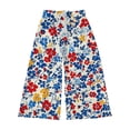 thumbnail image 5 of CPNG Girls Casual Flower Print Pants Summer Lightweight Sweet and Fashionable Loose Elastic Waist Drawstring Long Trousers(Hot Pink,6-7 Years), 5 of 8