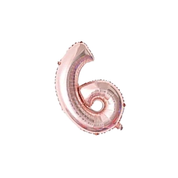 Globos de aluminio digitales de 16 pulgadas para feliz cumpleaños, figuras de globos con número de oro rosa de aire, decoraciones para fiesta Kits de decoración para fiestas Oro rosa seis Cateissary HA002665-26