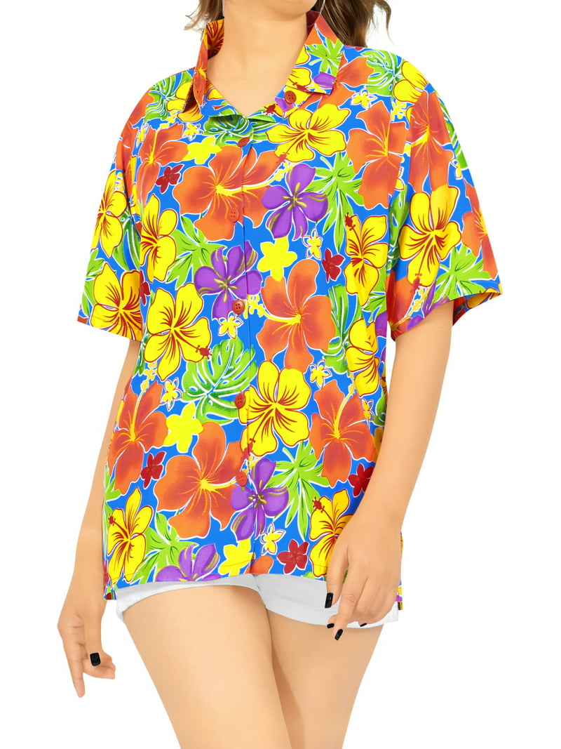 HAPPY Women's Shirt Aloha Shirt Beachwear Outfit M - Walmart.com