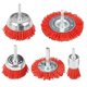 thumbnail image 1 of Juego de 5 cepillos de alambre abrasivos con filamento de nailon y cepillos de copa con taladro de 1/4 de pulgada, juego de nailon, rojo, rojo, 1 of 5