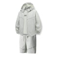thumbnail image 5 of Short Sets for Men Lightweight Sun Protection Long Sleeve Zip Up Hooded Jacket and Shorts 2 Piece Matching Set Summer Outfits, 5 of 6
