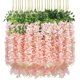 thumbnail image 1 of Flores Artificiales de Glicina, Plantas Artificiales de Wisteria Colgantes, Decoracion de Pared para Boda, Exterior, para el Hogar, Jardín, Fiesta, Decoracion Floral (Rosa Claro), 1 of 4
