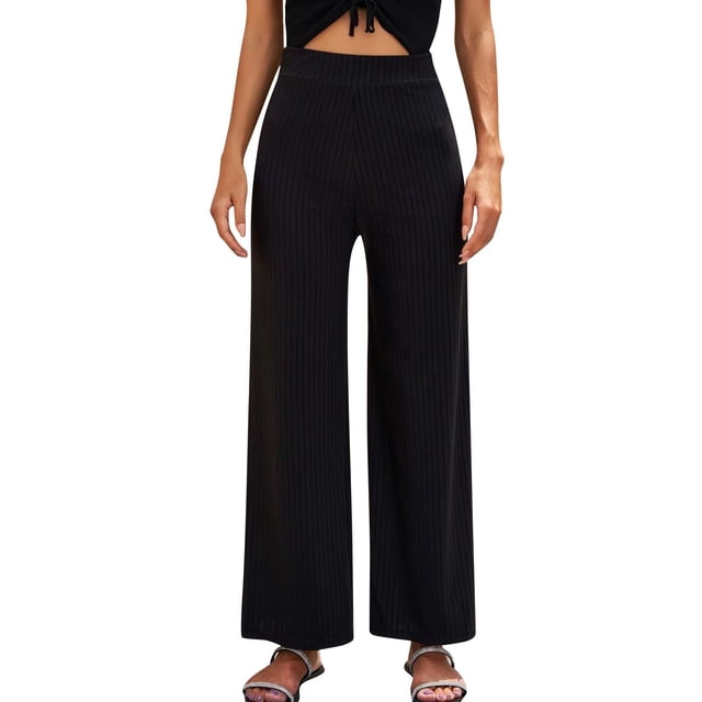 Pantalones para nieve Gibobby Mujer Pantalones de cintura elástica sueltos color sólido Negro M
