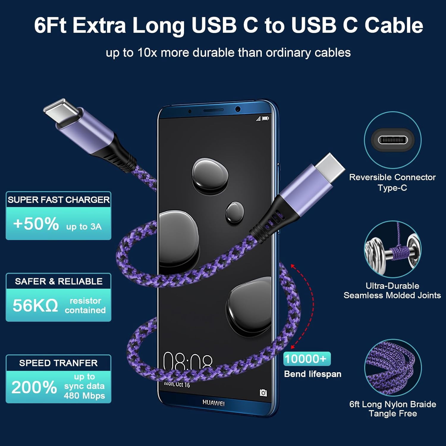 NeoMart Type C Phone Fast Charger for Samsung Galaxy Z Flip7 FE 7 6 5 4 3 Z Fold7 6 5 4 A16 5G A15 A35 A25 A55 A56 S25 Ultra S24 S23 S22 S21,9a,9 Pro XL Fold,9,8,Wall Charger Cube USB C Cable 6FT
