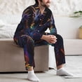 thumbnail image 7 of Picia Rainbow Wings Majestic Dragon Pattern Men’s Long-Sleeve Sleepwear Set - Soft 2-Piece Loungewear with Pockets, Comfy PJs for Relaxing Nights-Medium, 7 of 7