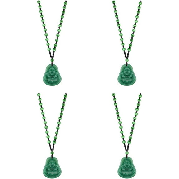 Buddha Necklaces Resin Beads Chain Necklace Maitreya Launghing Buddha Necklace Talisman Amulet Protection Pendant Necklace Booda Necklaces Lucky Necklace DIY