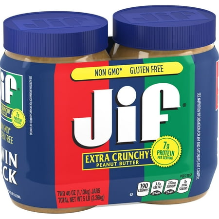 crunchy peanut butter jif ounce twin extra pack walmart