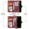 thumbnail image 3 of iPhone 11 Pro Max Wallet Case, Dteck Soft Leather Zipper Wallet Case Magnetic Buckle Horizontal Flip Cover with 5 Card Slots/Photo Pocks For Apple iPhone 11 Pro Max 6.5 inch 2019, Winered, 3 of 8