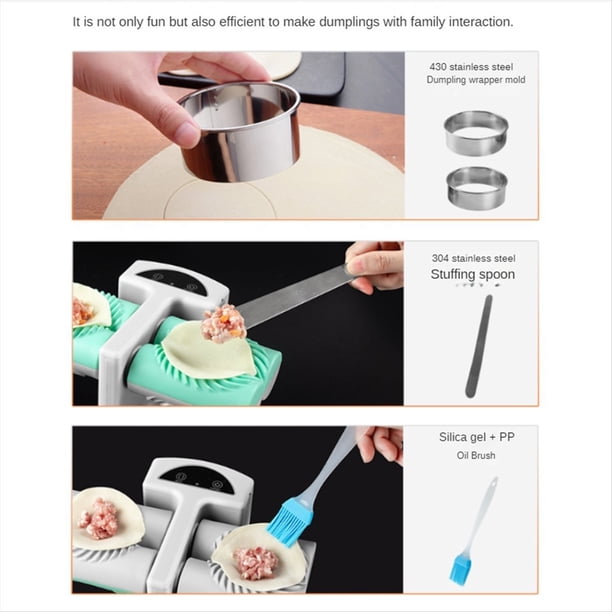 Molde Automático para Bolas de Masa, Máquina Eléctrica Doble Cabezal para Hacer Bolas Masa, Prensado para el Hogar, Máquina para Hacer Piel de Ravioles y Bolas de Masa para Cocina