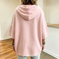 thumbnail image 4 of Women's Oversized 3/4 Sleeve Sweatshirt, Loose Fit Drawstring Shirt, Lightweight Casual Fall Outwear, 4 of 6
