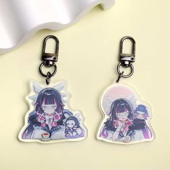 Genshin Impact Columbina Acrylic Keychain Set - Cute Chibi Design with Metal Ring for Bag Keys Anime Gift Collection (1 keychain)