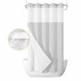 thumbnail image 2 of Pure Light Grey No Hook Shower Curtain Waterproof, Bathroom Curtains with Snap in Liners and See Through Top Window, Simple Solid Color Hotel Style Bathtub Curtains Shower 54"Wx78"L, 2 of 8