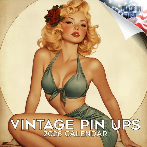 2025 2026 Vintage Pin Ups Calendar - Sexy Model Monthly Wall Calendar - 12 x 24 Open - Thick No-Bleed Paper - Giftable - Academic Teacher's Planner Calendar Organizing & Planning - Made in USA