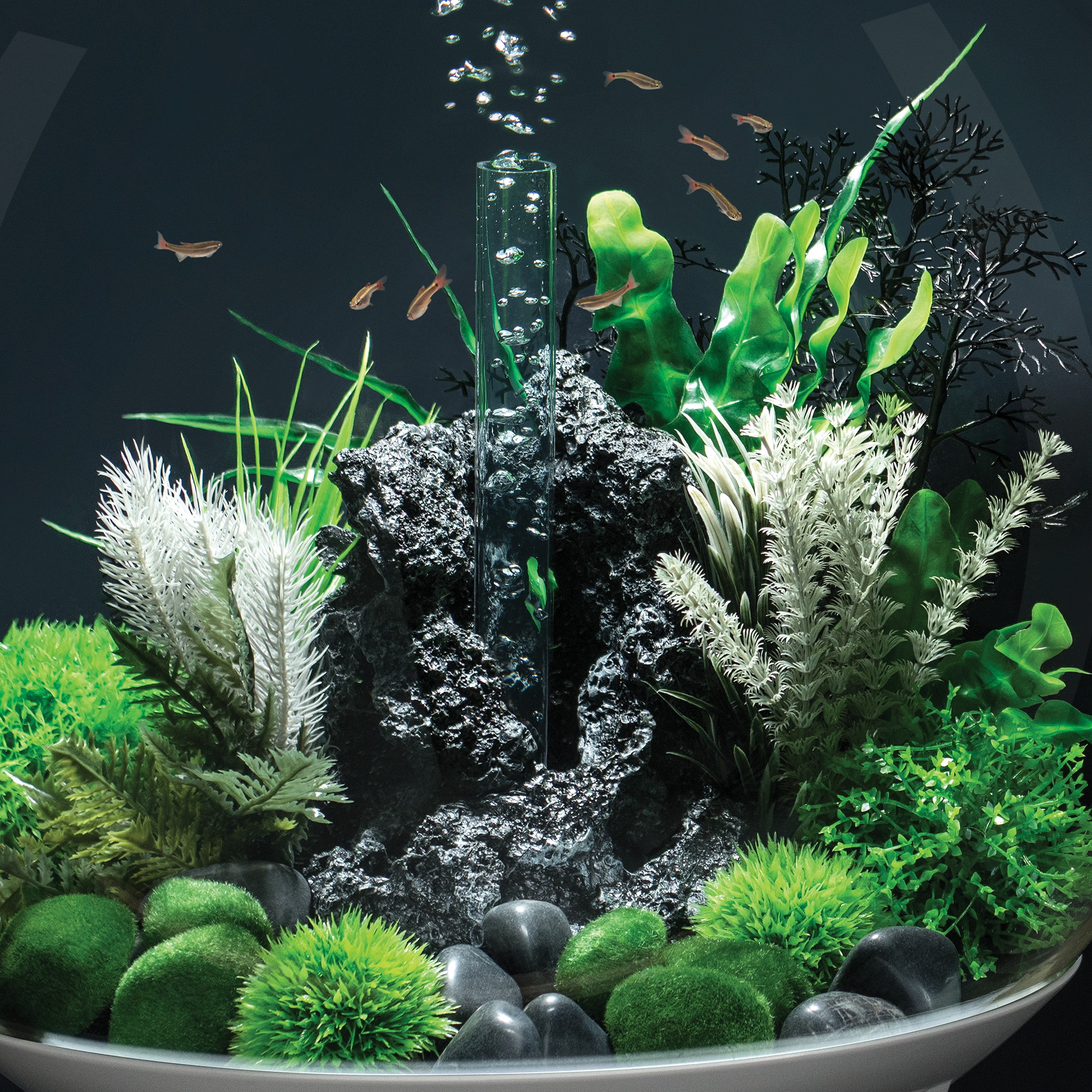biOrb Black Mineral Stone Sculpture - Aquarium Decor