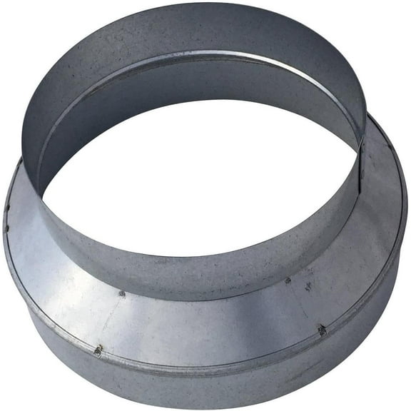 8x6 Inch Duct Reducer - Tapered Adapter Fits Most 6 to 8 Inch Round Ducting Including Flexible, Semi Rigid or Solid Pipe - Galvanized Steel Cone Connector HVAC Fitting by Vent Works