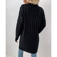 thumbnail image 2 of SWSMCLT Women's Long Sleeve Cardigan Sweater Deep V Neck Button Long Outerwear Knit Winter Soft Fall Fashion Warm Black X-Large, 2 of 4