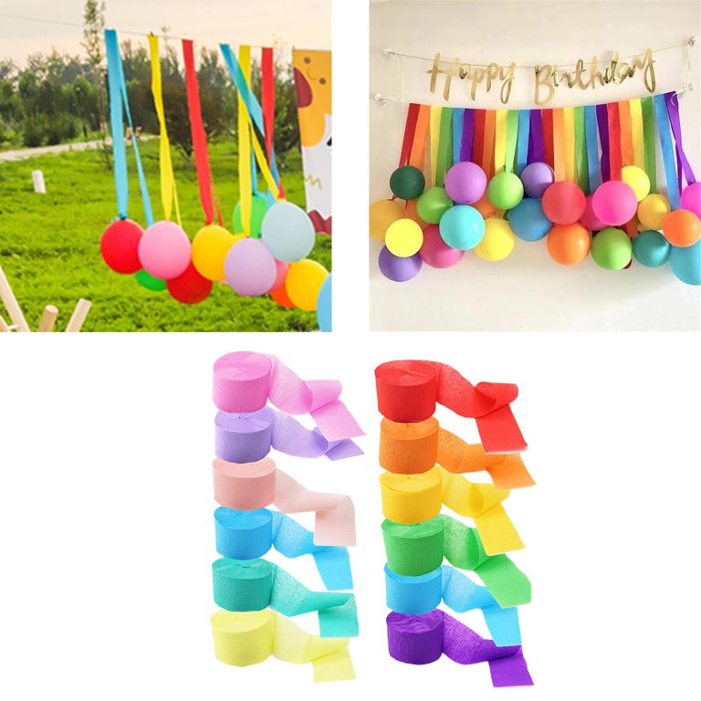 Rainbow Streamers Paper 4.5CMx25M Crepe Tassels Streamer Paper for Party  Wedding