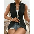 thumbnail image 6 of Women'S 2025 Summer Sleeveless Vest Casual Fully-Lined Slim Work Fashion Petite Elegant Tops Black XXL, 6 of 8