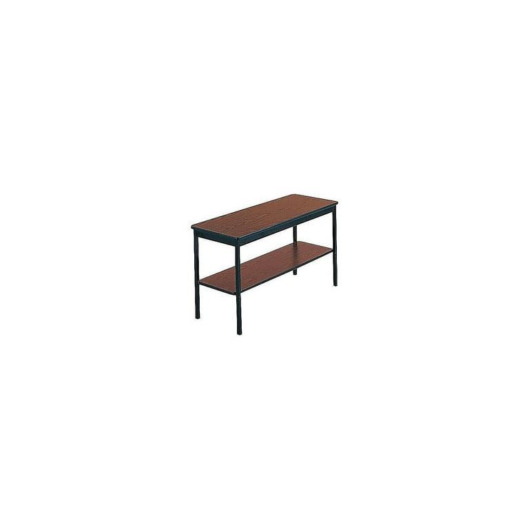 Utility Table with Bottom Shelf, Rectangular, 48w x 18d x 30h, Walnut/Black Utility Table with Bottom Shelf, Rectangular, 48w x 18d x 30h, Walnut/Black