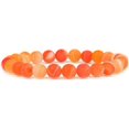 thumbnail image 1 of Matte Red Banded Agate Gemstone 8mm Round Beads Stretch Bracelet 7" Unisex, 1 of 2