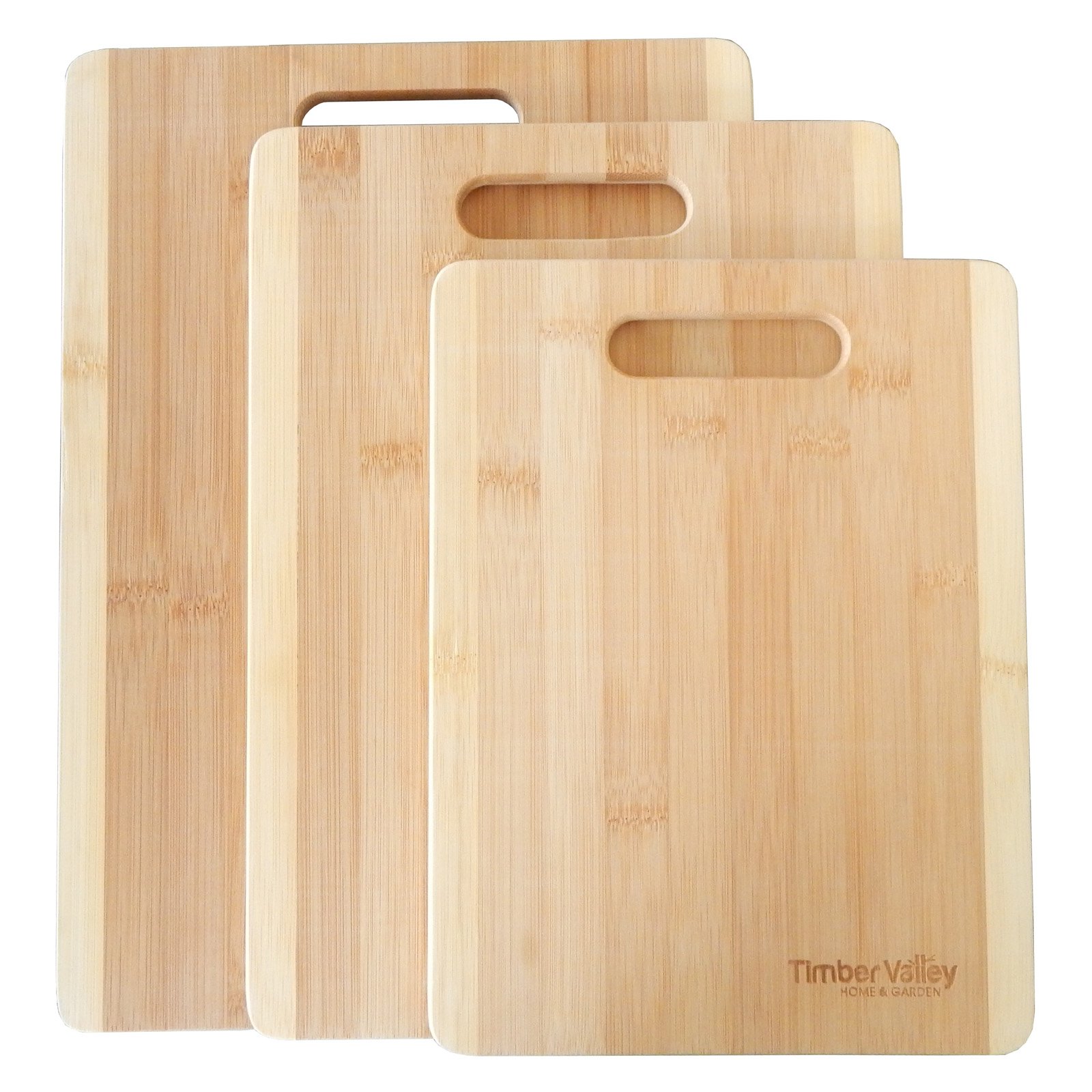 Timber Valley Bamboo 3-Piece Cutting Board Set with Stand