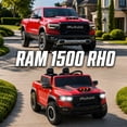 thumbnail image 2 of RAM 24V Kids Ride on Truck Cars, Ride on Toys with Remote Control, Electric Car for Kids 2 Seater, Powered Toddler Car with Bluetooth MP3 4 Wheels Suspension for Boys Girls, Red, 2 of 8