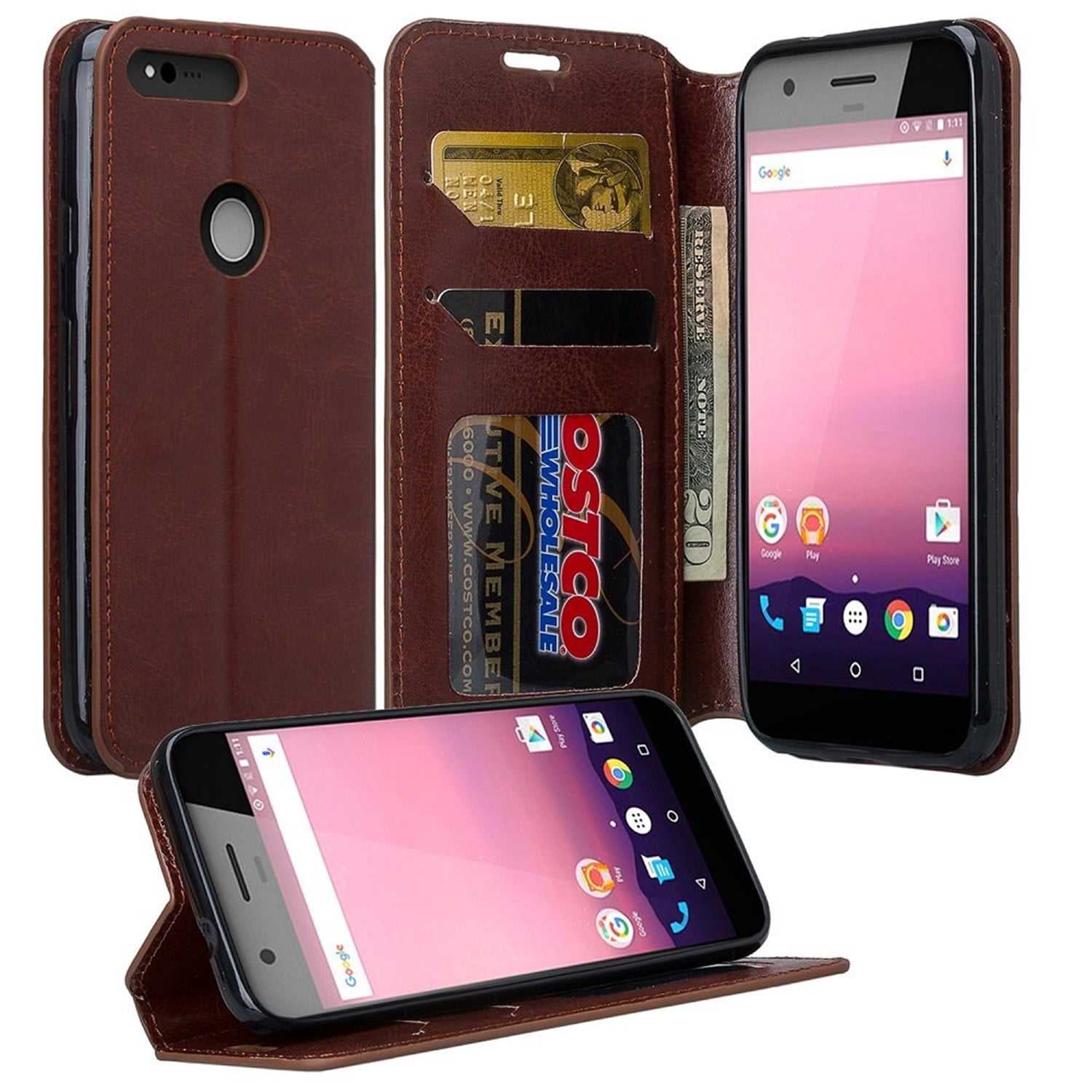 Protective Wallet Stand Case for Google Pixel Perfect Fit