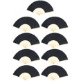 thumbnail image 1 of 9Pcs DIY Painting Fans Interesting Blank Folding Fan Classical Black Folding Fans, 1 of 5
