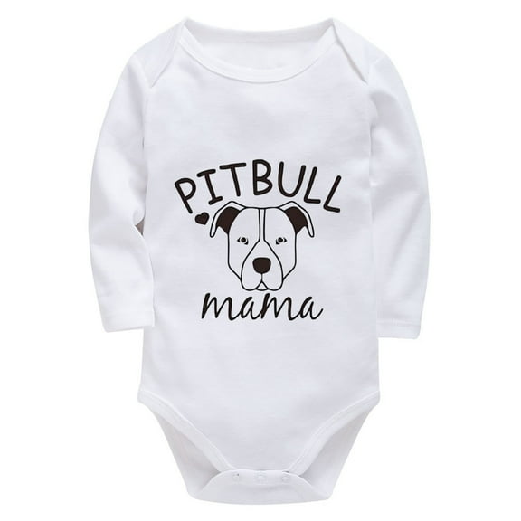 Dog Mom Mama Mommy Newborn Outfits Boys Long Sleeve Plain Onsie White Baby Boy Rompers 0-3 Months
