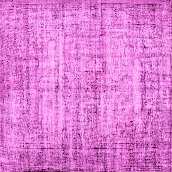 Ahgly Company Indoor Square Abstract Pink Contemporary Area Rugs, 5' Square