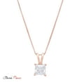 thumbnail image 3 of 2.0 ct Brilliant Princess Cut Solitaire Synthetic White Sapphire 18K Rose Gold Pendant with 18" Chain, 3 of 3