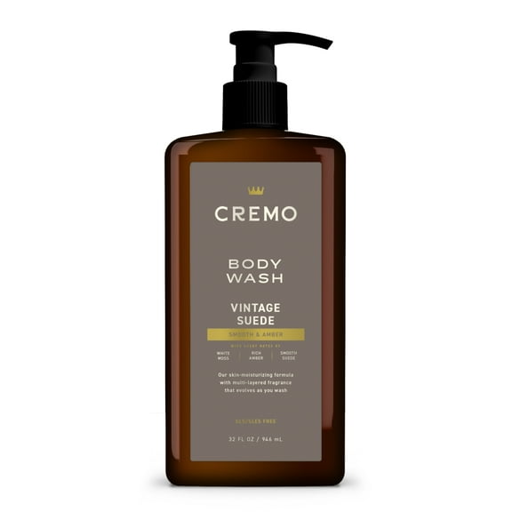Cremo Men's Body Wash, Vintage Suede, 32 fl oz