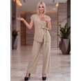 thumbnail image 2 of Conjunto Elegante 2 Piezas Pantalon Wide Legs Blusa Cruzada Outfit para Mujer, 2 of 5