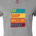 thumbnail image 4 of Inktastic Eat Sleep Wrestling Repeat Women's T-Shirt, 4 of 5