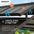 thumbnail image 5 of Sunjoy 8 ft. x 5 ft. Outdoor Grill Gazebo Brown 2-Tier Steel Hardtop Small Gazebo with Hook and Shelves, 5 of 11