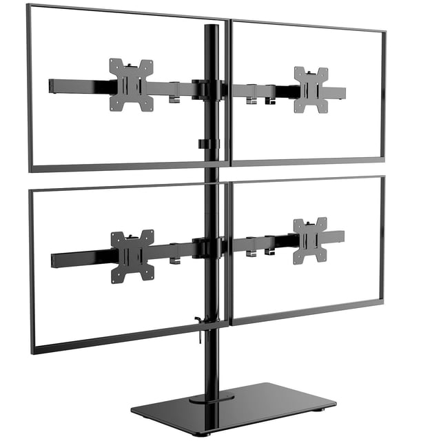 Soporte de Monitor cuádruple WALI Vidrio Ajustable Pantallas 17-27 Pulgadas
