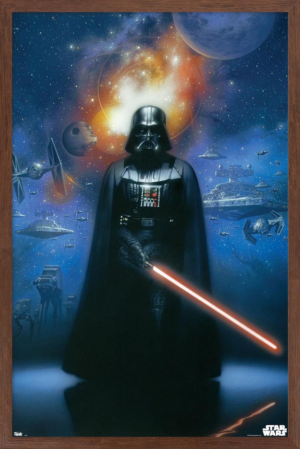 Star Wars: Saga - Vader in Space Wall Poster, 14.725" x 22.375" Framed