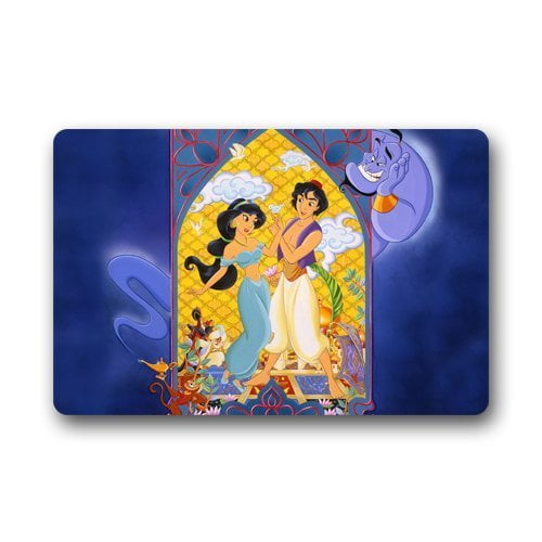 QIFEIHA Aladdin Jasmine In Funny Doormat Outdoor Indoor Floor Mats Non-Slip Bathroom Mats Rug Size 23.6x15.7 Inch