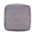 thumbnail image 3 of 18 gray chenille cube Pouf Ottoman, 3 of 3
