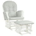 thumbnail image 1 of Gymax Fauteuil Berçant Relax pour Chambre de Bébé, Fauteuil à Bascule à Glissière et Pouf avec Coussin Gris+blanc, 1 of 10