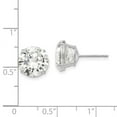 thumbnail image 2 of 14k White Gold 10mm Round Cubic Zirconia Post Earrings 11x11mm Wide Stud Earring for Women, 2 of 2