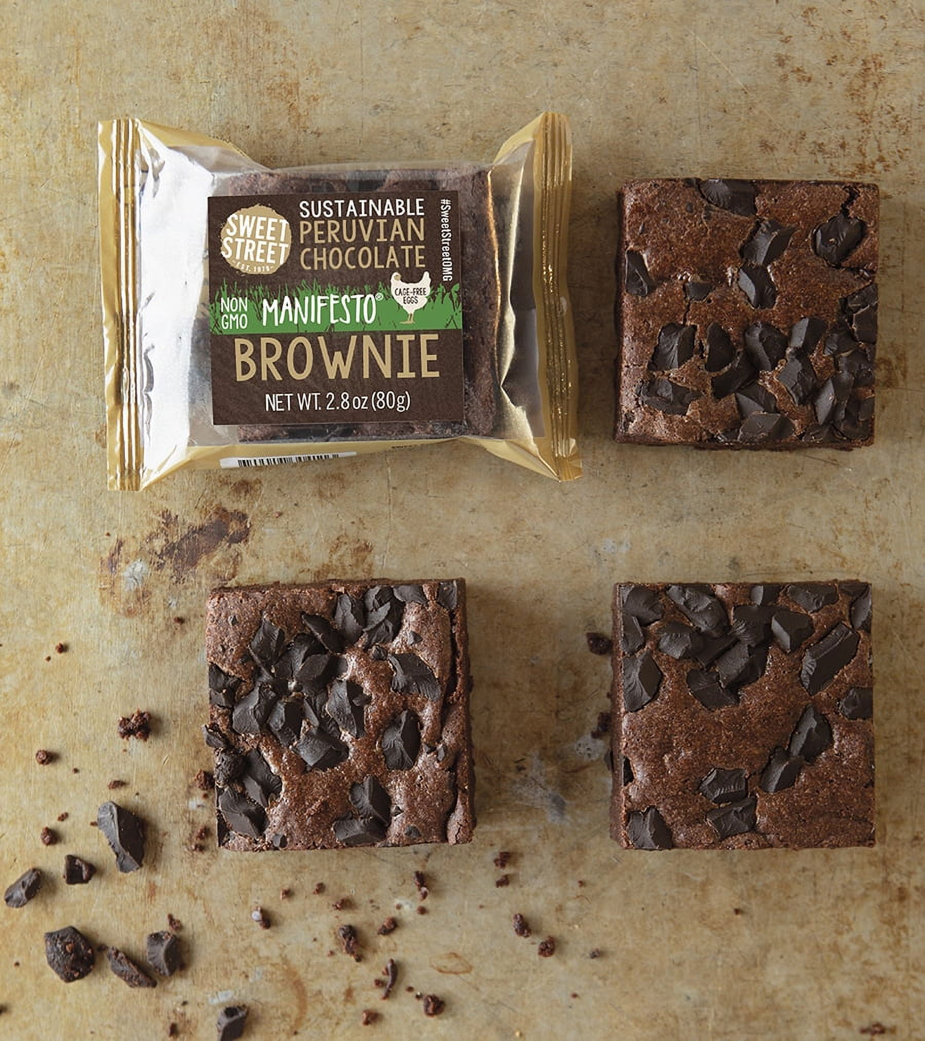 Sweet Street Individually Wrapped Peruvian Chocolate Manifesto Brownie 2.8 oz (48 Count)