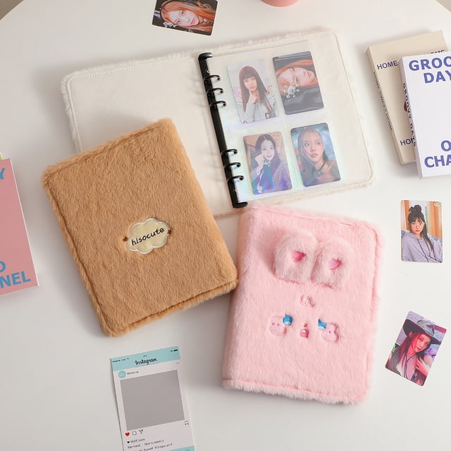 Libro de tarjetas de peluche de hojas sueltas A5 con forma de cachorro, Hand Book 4 Gong Ge aidou, pequeño libro de almacenamiento de tarjetas, álbum de lindas chicas persiguiendo estrellas