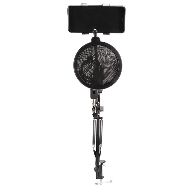 Support de Cintre Micro, Support de Cintre Microphone, Réglage Multi-Angle Mains Libres Métal + Plastique pour Diffusion en Direct Microphone Portable